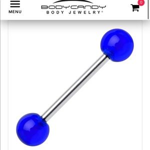 Body Candy Body Jewelry New and Unopened Electric Blue Barbell Tongue Ring